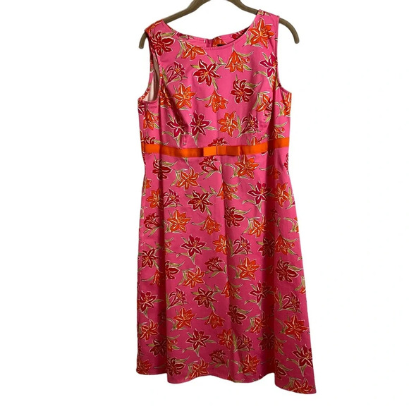 Sag Harbor Pink Floral Women's Sleeveless Summer Dress Size 12 - Picture 1 of 9